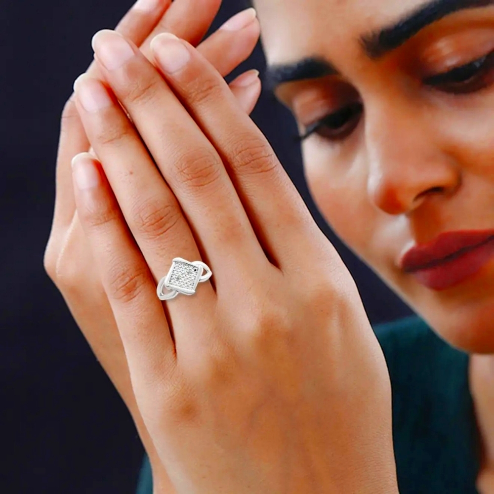 Diamond Accent Ring in 14K Goldtone Size 7